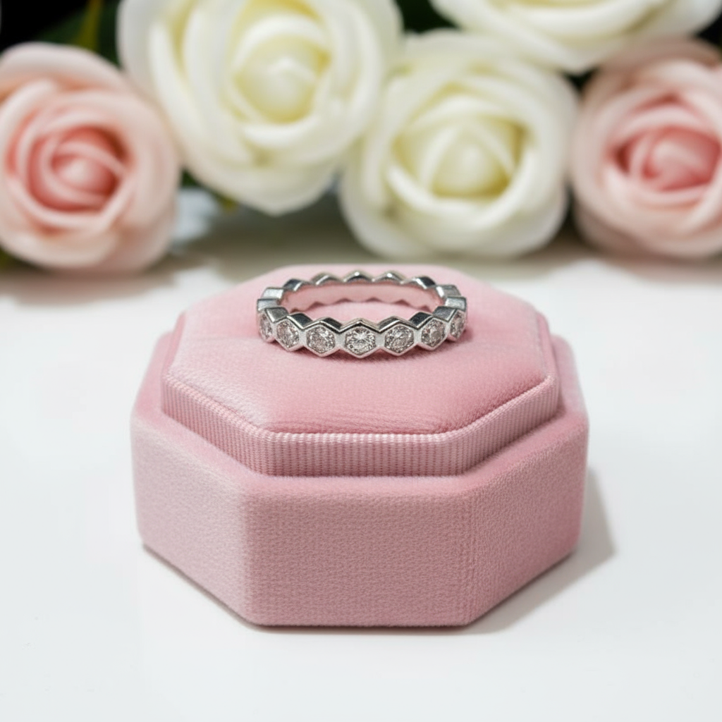 1.0 Ct Round Cut D Color Diamond Honeycomb Shape Wedding Band-Black Diamonds New York