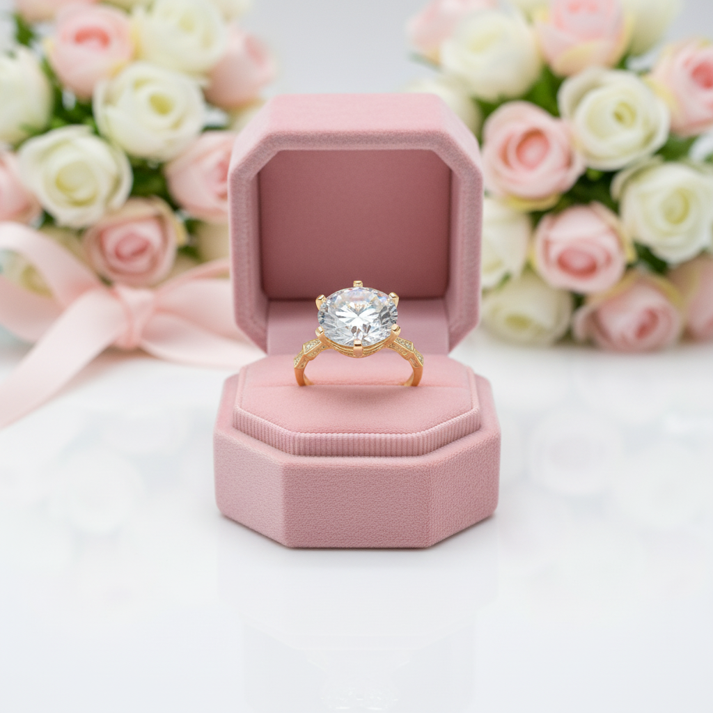5 Carat Round Cut Crackling Diamond Option Engagement Ring-Black Diamonds New York