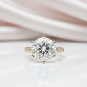 5 Carat Round Cut Crackling Diamond Option Engagement Ring-Black Diamonds New York
