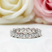 1.0 Ct Round Cut D Color Diamond Honeycomb Shape Wedding Band-Black Diamonds New York