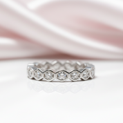 1.0 Ct Round Cut D Color Diamond Option Honeycomb Shape Wedding Band-Black Diamonds New York