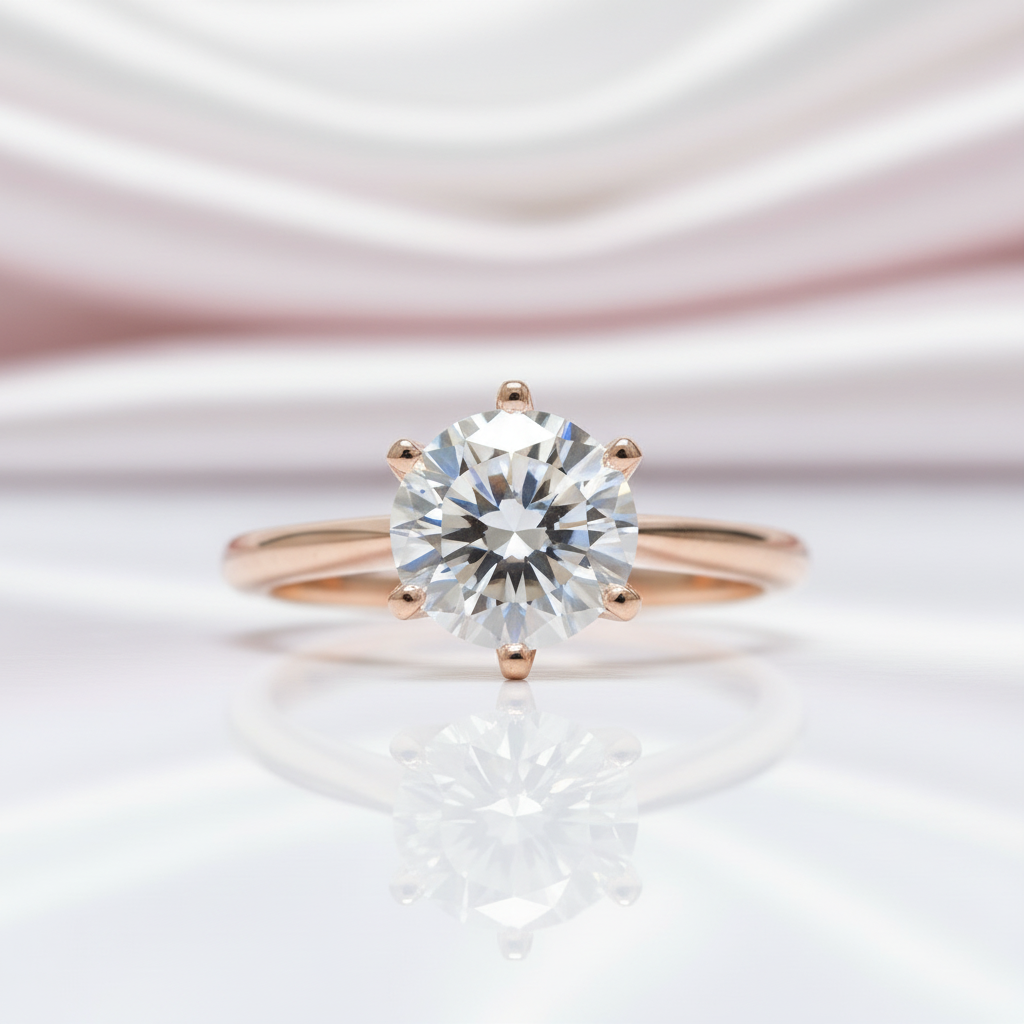 Round Cut 3.0 Ct Diamond Option Engagement Ring-Black Diamonds New York