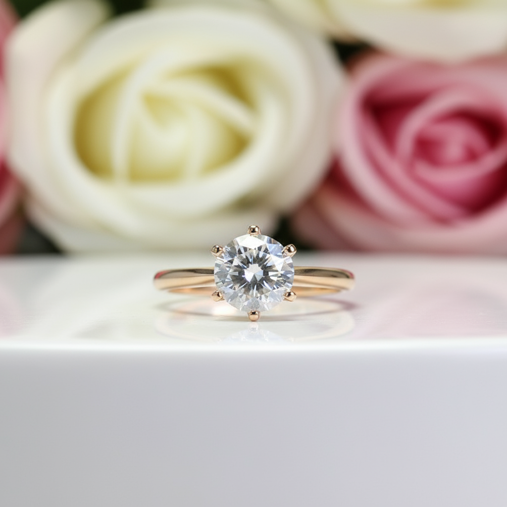 Round Cut 3.0 Ct Diamond Engagement Ring-Black Diamonds New York