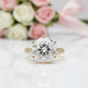 5 Carat Round Cut Crackling Diamond Option Engagement Ring-Black Diamonds New York