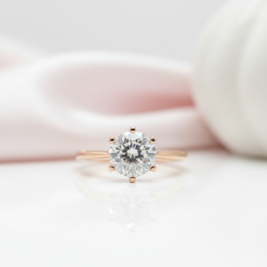 Round Cut 3.0 Ct Diamond Option Engagement Ring-Black Diamonds New York