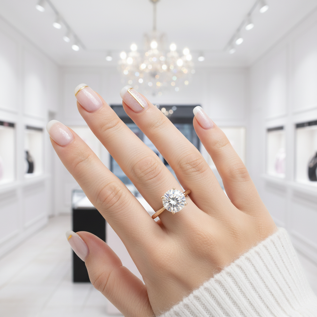 Round Cut 3.0 Ct Diamond Option Engagement Ring-Black Diamonds New York