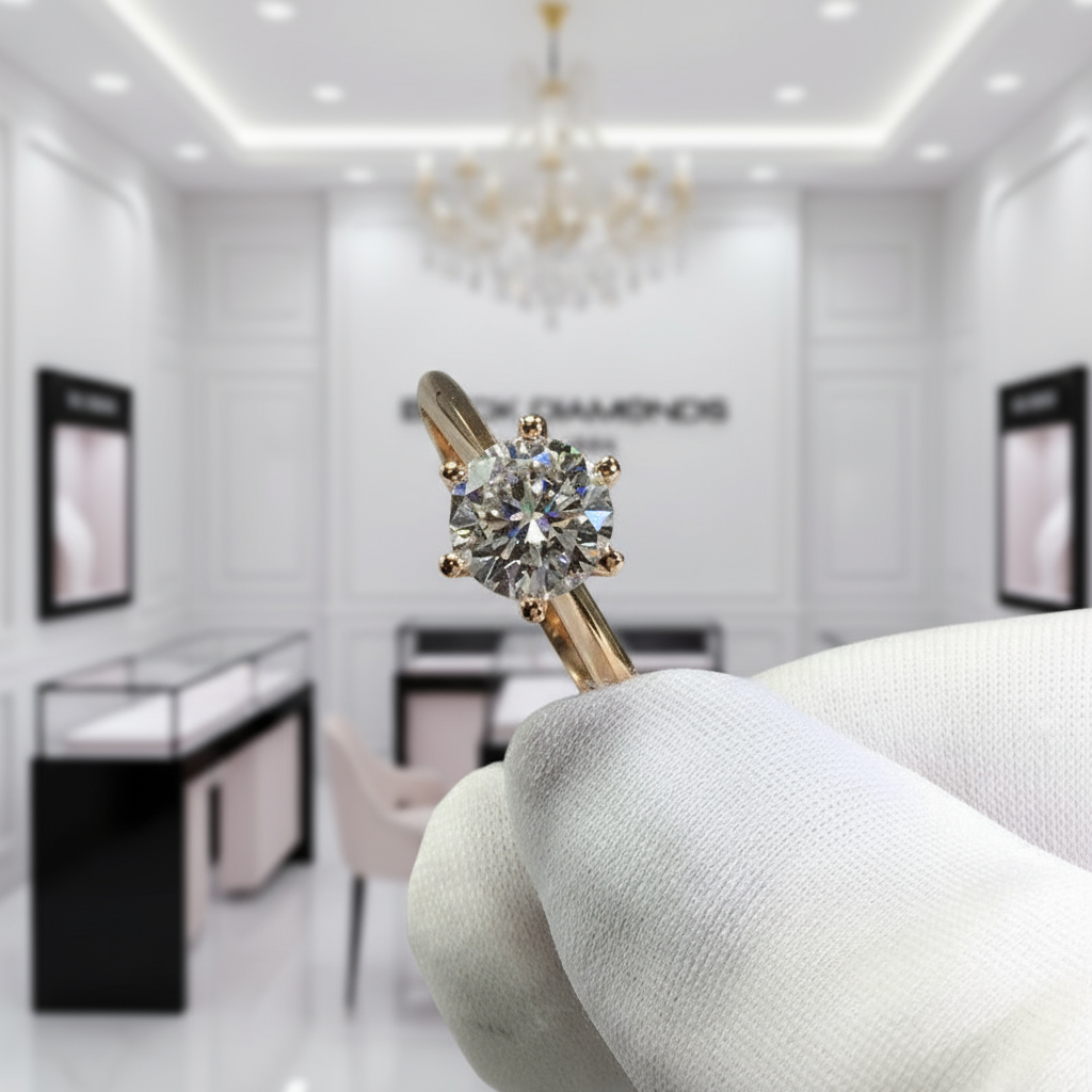 Round Cut 3.0 Ct Diamond Engagement Ring-Black Diamonds New York