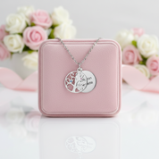 Custom Family Tree Pendant Necklace with Birthstones-Black Diamonds New York