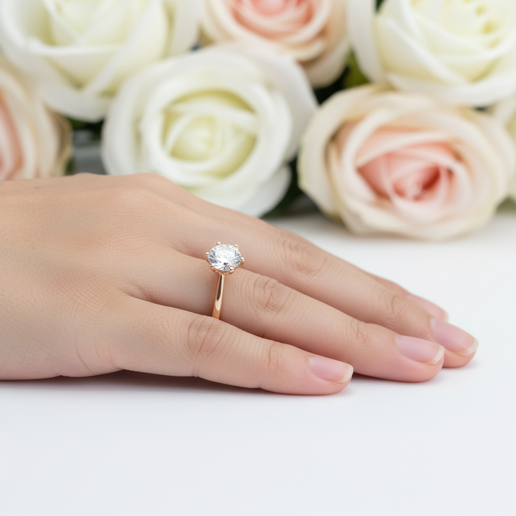 Round Cut 3.0 Ct Diamond Engagement Ring-Black Diamonds New York