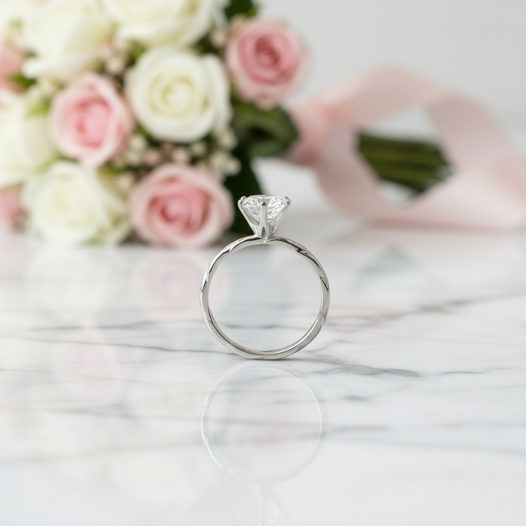 2.0 Ct Round Cut Diamond Twin Blossom Engagement Ring-Black Diamonds New York