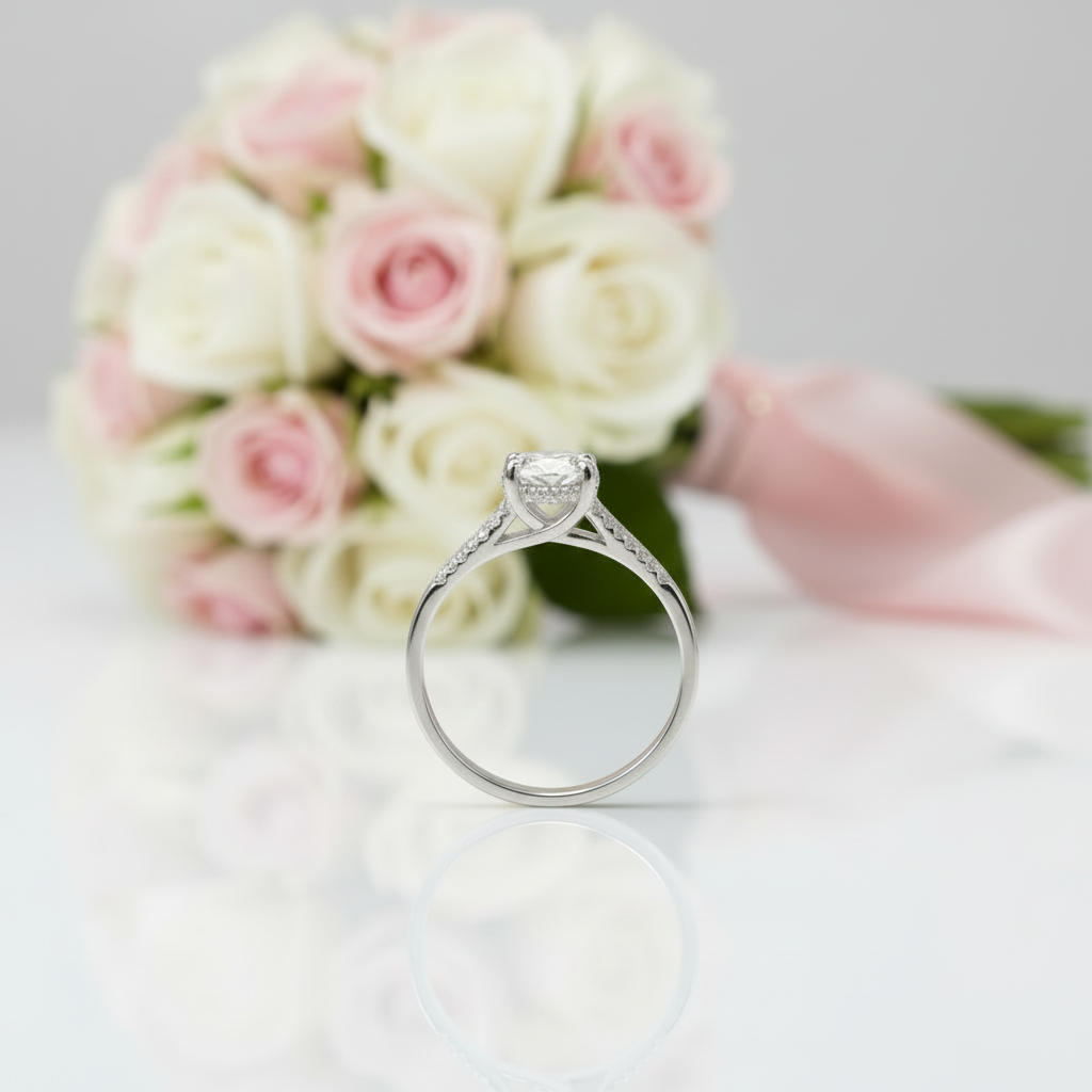 2.0 Ct Round Cut D Color Diamond Option Engagement Ring-Black Diamonds New York