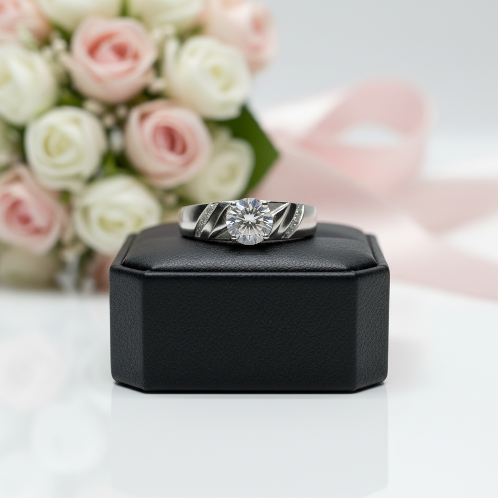 1.0 Ct Round Cut Diamond Option Men's Ring-Black Diamonds New York