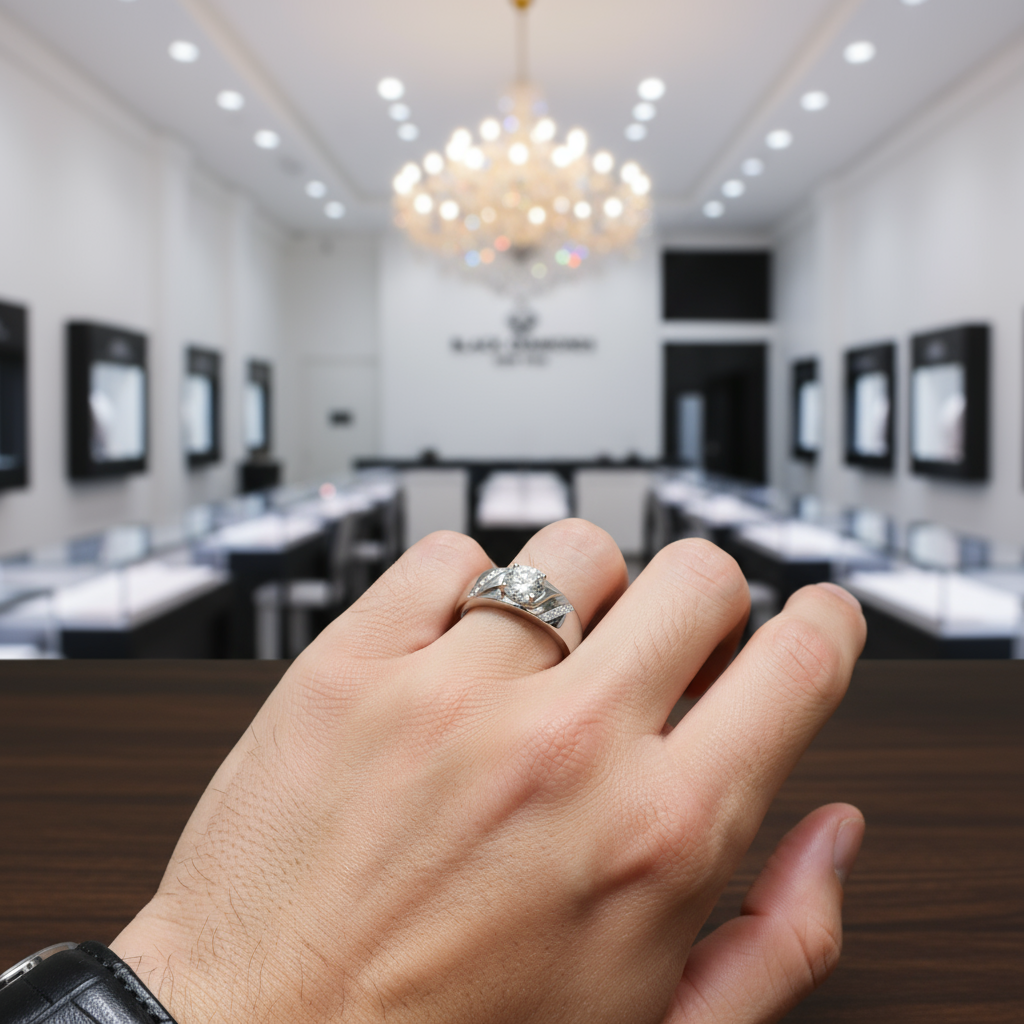 1.0 Ct Round Cut Diamond Option Men's Ring-Black Diamonds New York