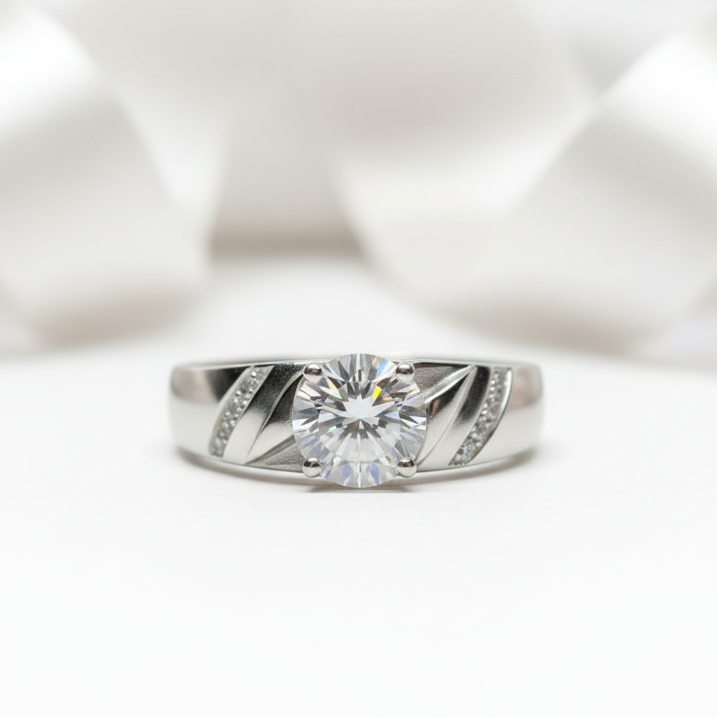 1.0 Ct Round Cut Diamond Option Men's Ring-Black Diamonds New York