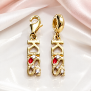 KISS Letter Dangle Charm-Black Diamonds New York
