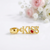 KISS Letter Dangle Charm-Black Diamonds New York