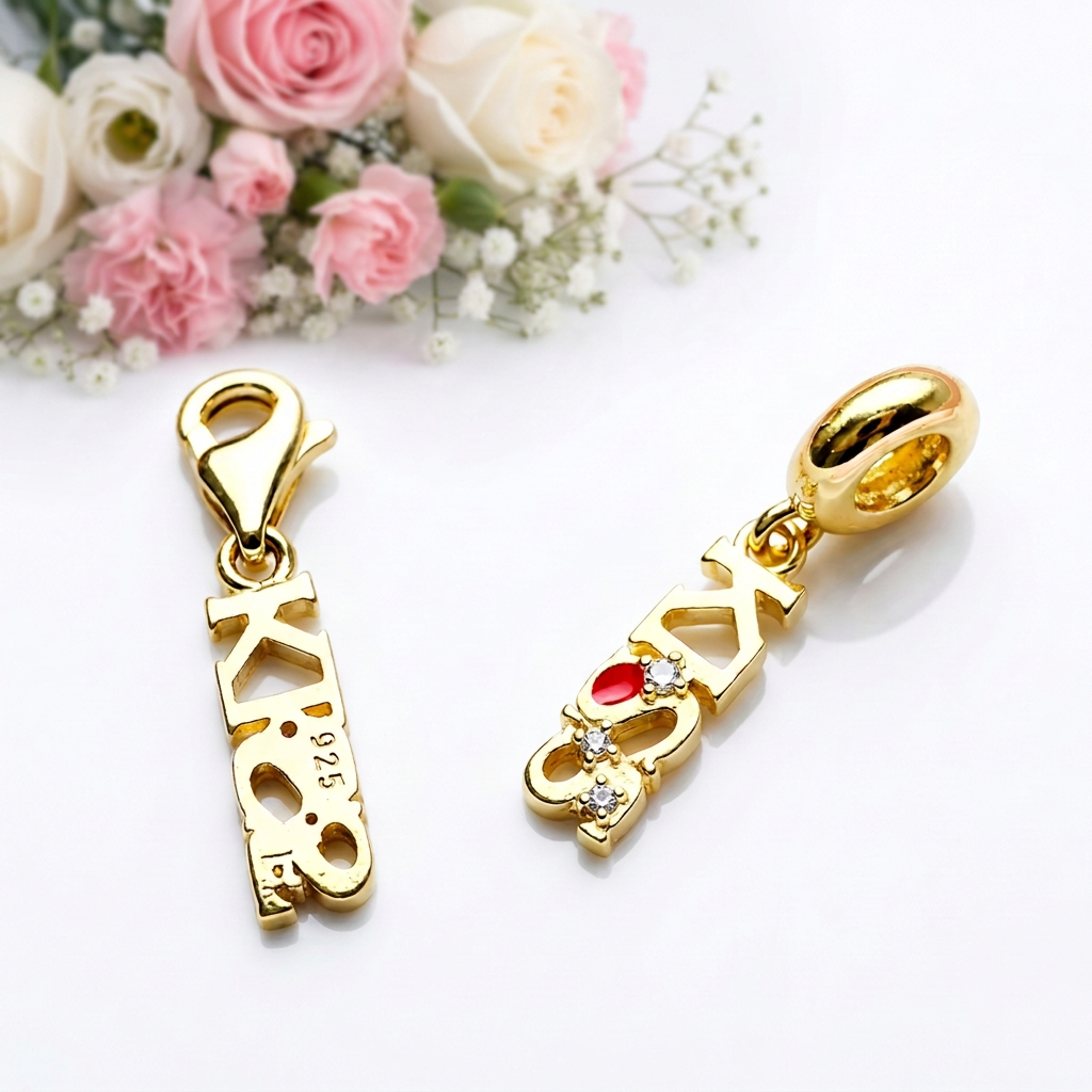 KISS Letter Dangle Charm-Black Diamonds New York
