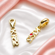KISS Letter Dangle Charm-Black Diamonds New York
