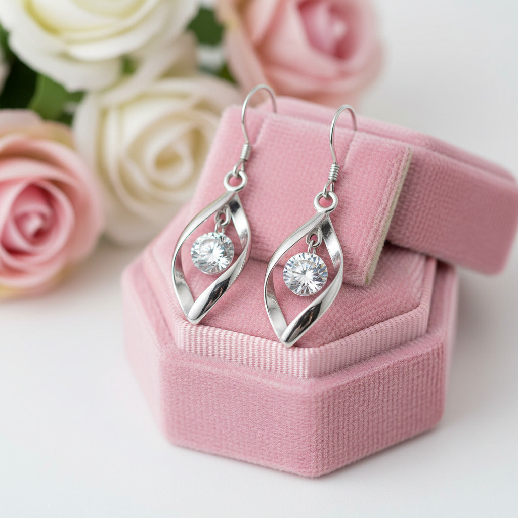 Round Diamond Twisted Space Earrings-Black Diamonds New York