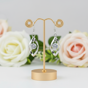 Round Diamond Twisted Space Earrings-Black Diamonds New York