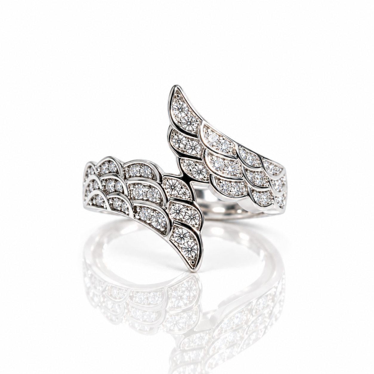 Celestial Angel Wings Diamond Option Statement Ring-Black Diamonds New York