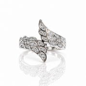 Celestial Angel Wings Diamond Option Statement Ring-Black Diamonds New York