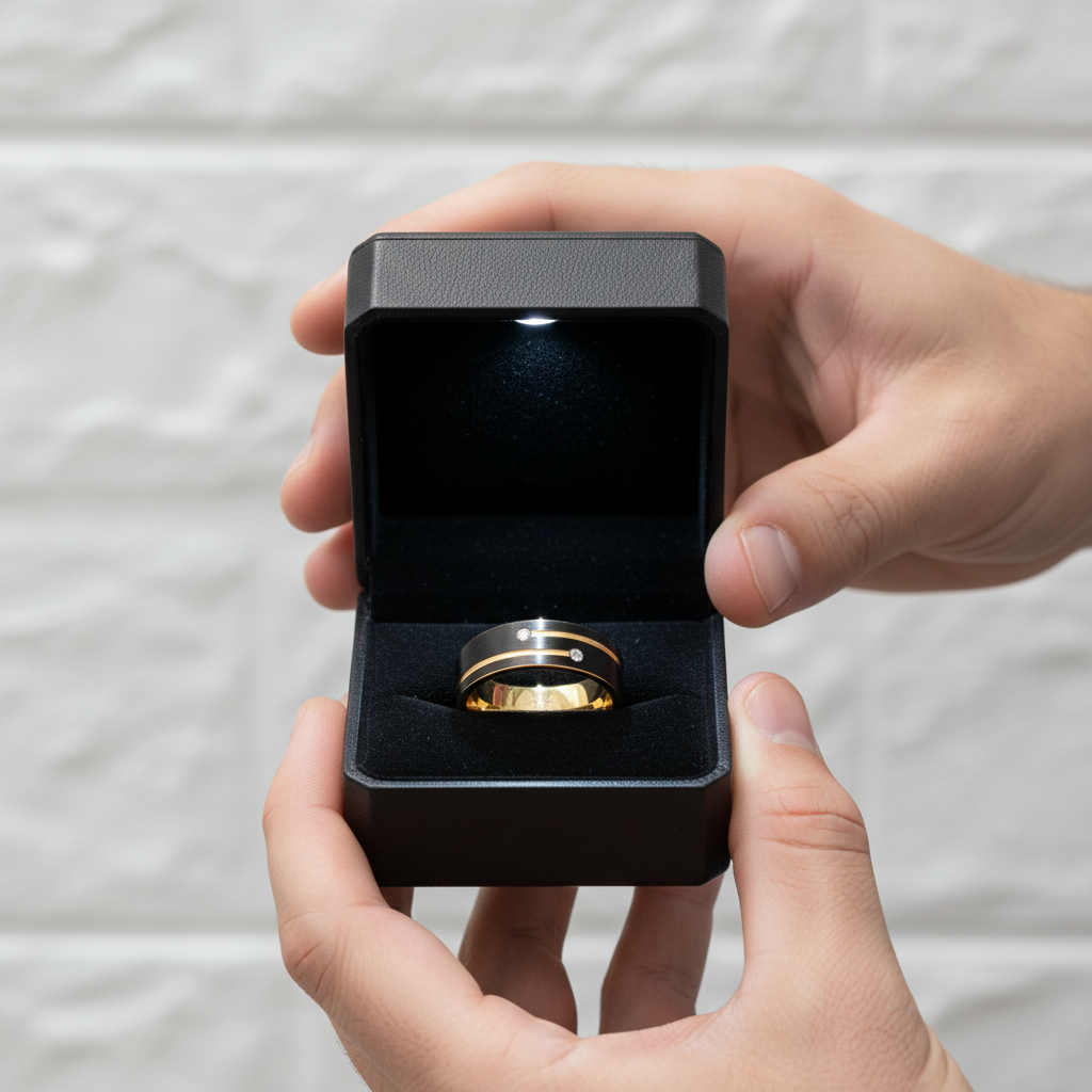 Luxurious Tungsten Wedding Band with Diamond Option-Black Diamonds New York