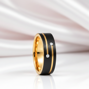 Luxurious Tungsten Wedding Band with Diamond Option-Black Diamonds New York