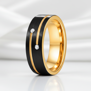 Luxurious Tungsten Wedding Band with Diamond Option-Black Diamonds New York