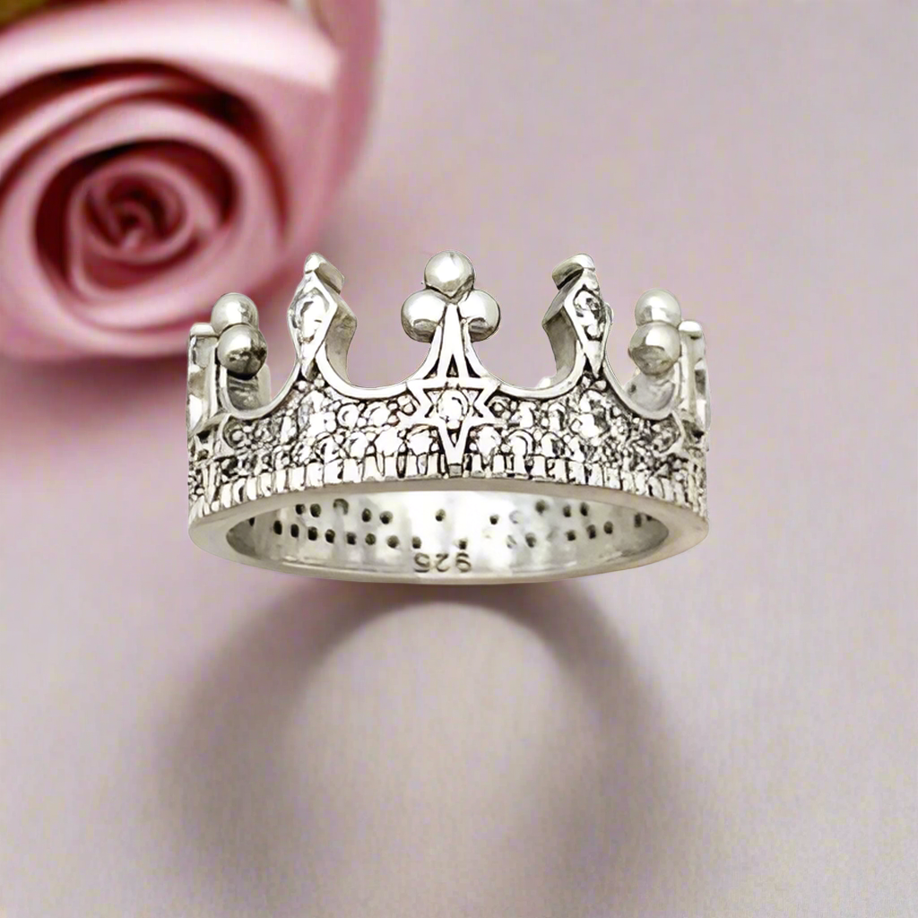 Punk Crown Diamond Pave Setting Ring-Black Diamonds New York