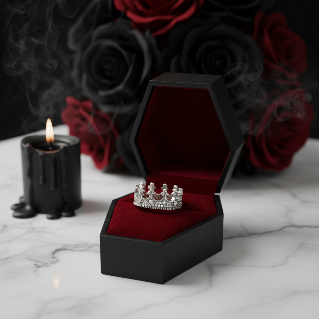 Punk Crown Diamond Option Pave Setting Ring-Black Diamonds New York