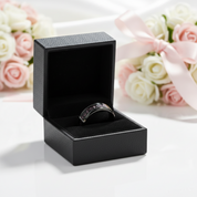 Heart Pattern Pink Carbon Fiber Tungsten Men's Ring-Black Diamonds New York