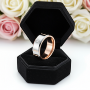 Beveled Edge Dome Polished Tungsten Men's Ring with Diamond-Black Diamonds New York