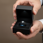 Diagonal Diamond Brushed Men's Tungsten Wedding Band-Black Diamonds New York