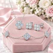 Four Clover Leaf Diamond Option Jewelry Set-Black Diamonds New York