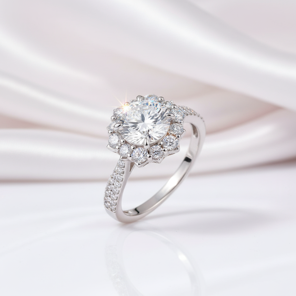 1.0 Ct Diamond Option Snowflake Engagement Ring-Black Diamonds New York