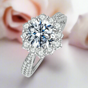 1.0 Ct Diamond Snowflake Engagement Ring-Black Diamonds New York