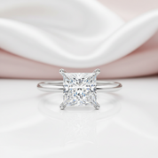 4.0 Ct Princess Cut Diamond Option Solitaire Engagement Ring-Black Diamonds New York