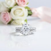 Oval Cut Diamond Option Bridal Ring Set Wedding Band-Black Diamonds New York