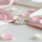 Stunning Yellow Gold 2.5 Carat Princess Cut Bridal Ring Set-Black Diamonds New York