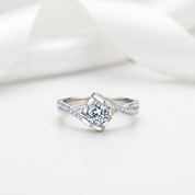 Round Diamond Option Twisted Band Angel Kiss Ring-Black Diamonds New York