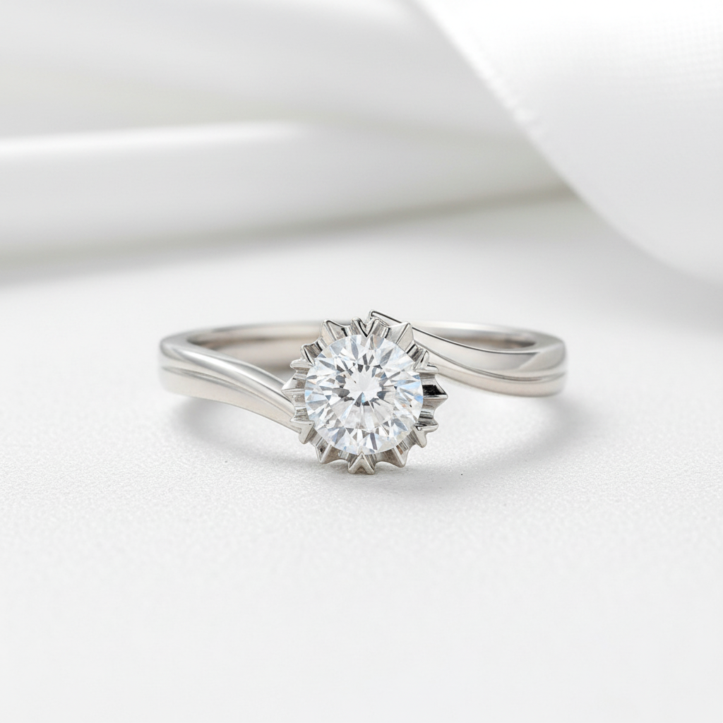 Exquisite Six-Petal Snowflake Diamond Option Ring-Black Diamonds New York