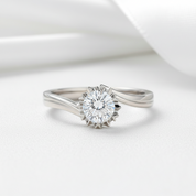 Exquisite Six-Petal Snowflake Diamond Option Ring-Black Diamonds New York