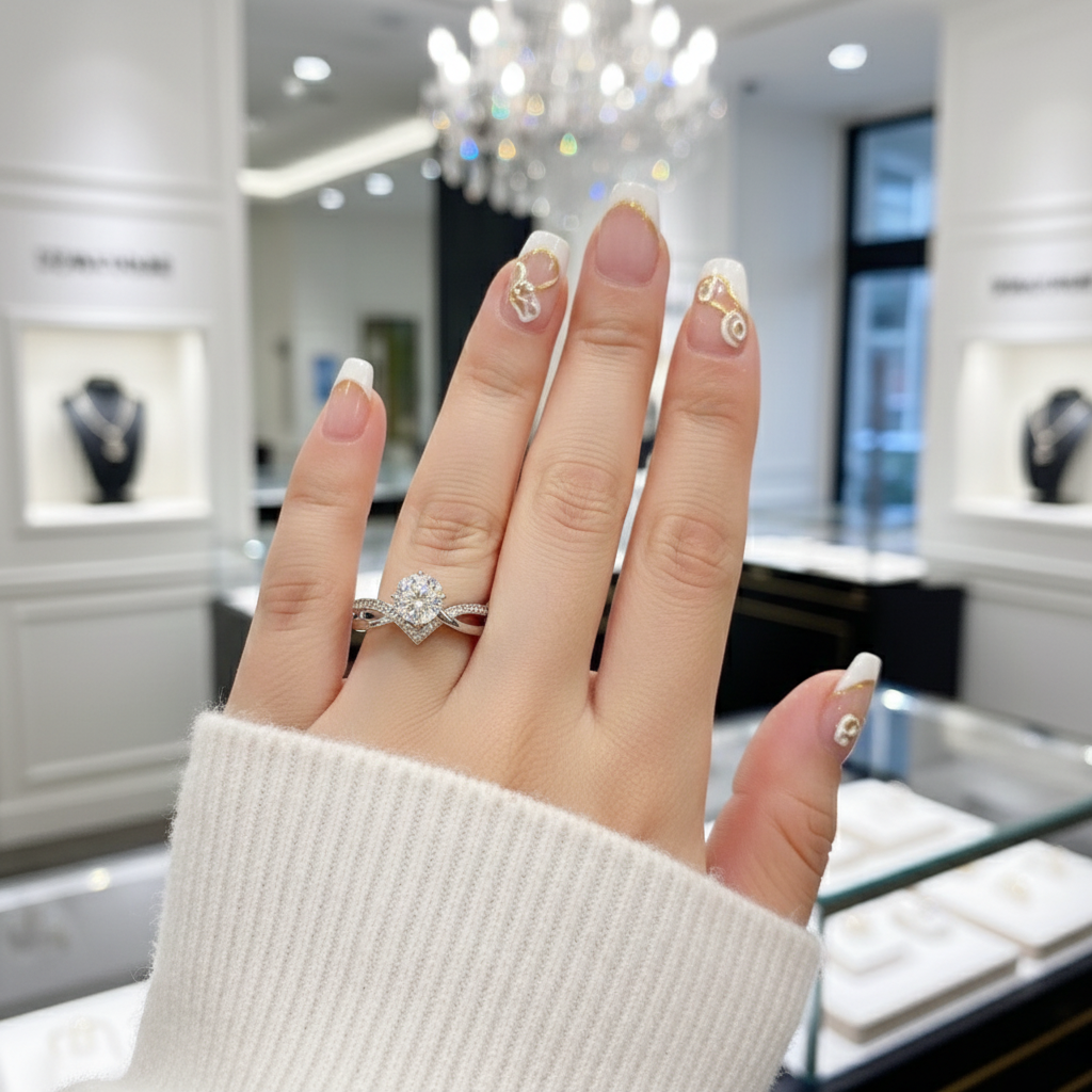 1.0 Ct Round Cut Diamond VVS Four Claws Engagement Ring-Black Diamonds New York