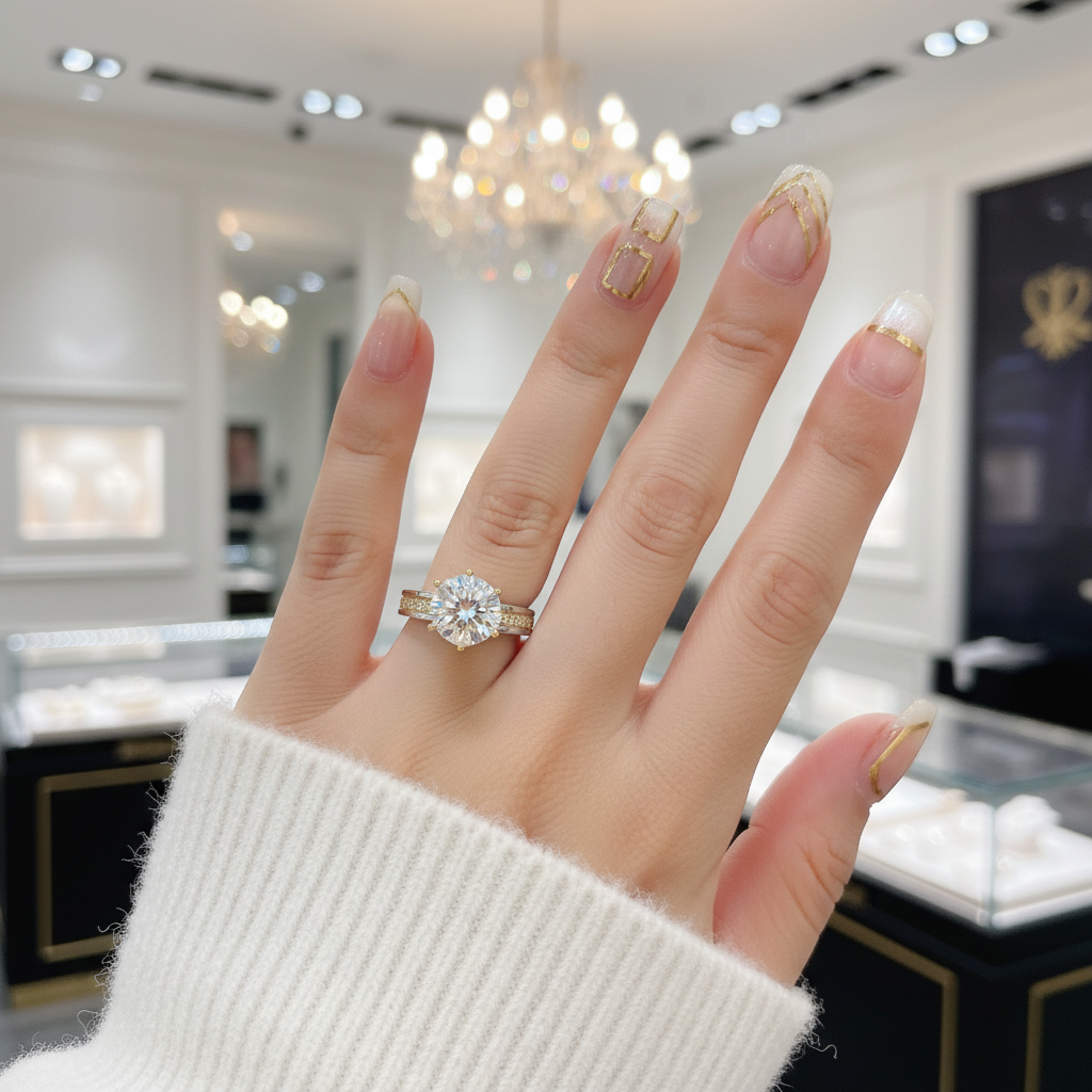 Yellow Gold Sparkling Diamond Option Engagement Ring-Black Diamonds New York