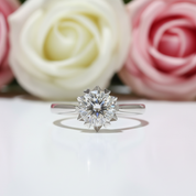 1.0 Ct 6.5mm Round Cut Diamond Snowflake Engagement Ring-Black Diamonds New York