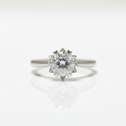 1.0 Ct 6.5mm Round Cut Diamond Option Snowflake Engagement Ring-Black Diamonds New York