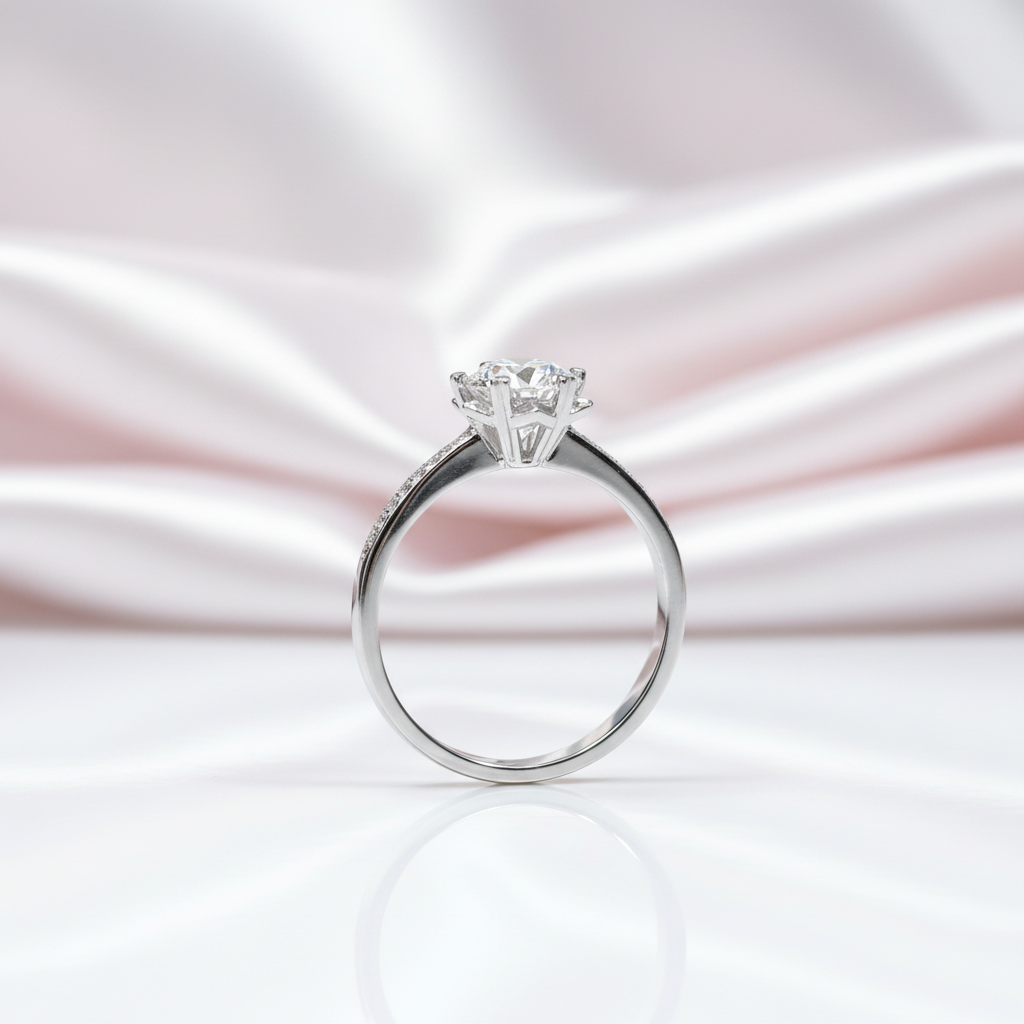 1.0 Ct Round Cut Diamond Option Snowflake Engagement Ring-Black Diamonds New York