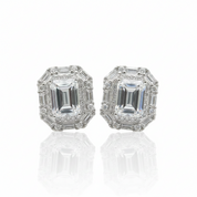2.0 Ct Emerald Cut Diamond Option Stud Earrings-Black Diamonds New York