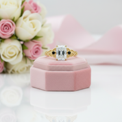 Platinum Celtic Knot with 3 ct Radiant Cut Diamond Option Ring-Black Diamonds New York